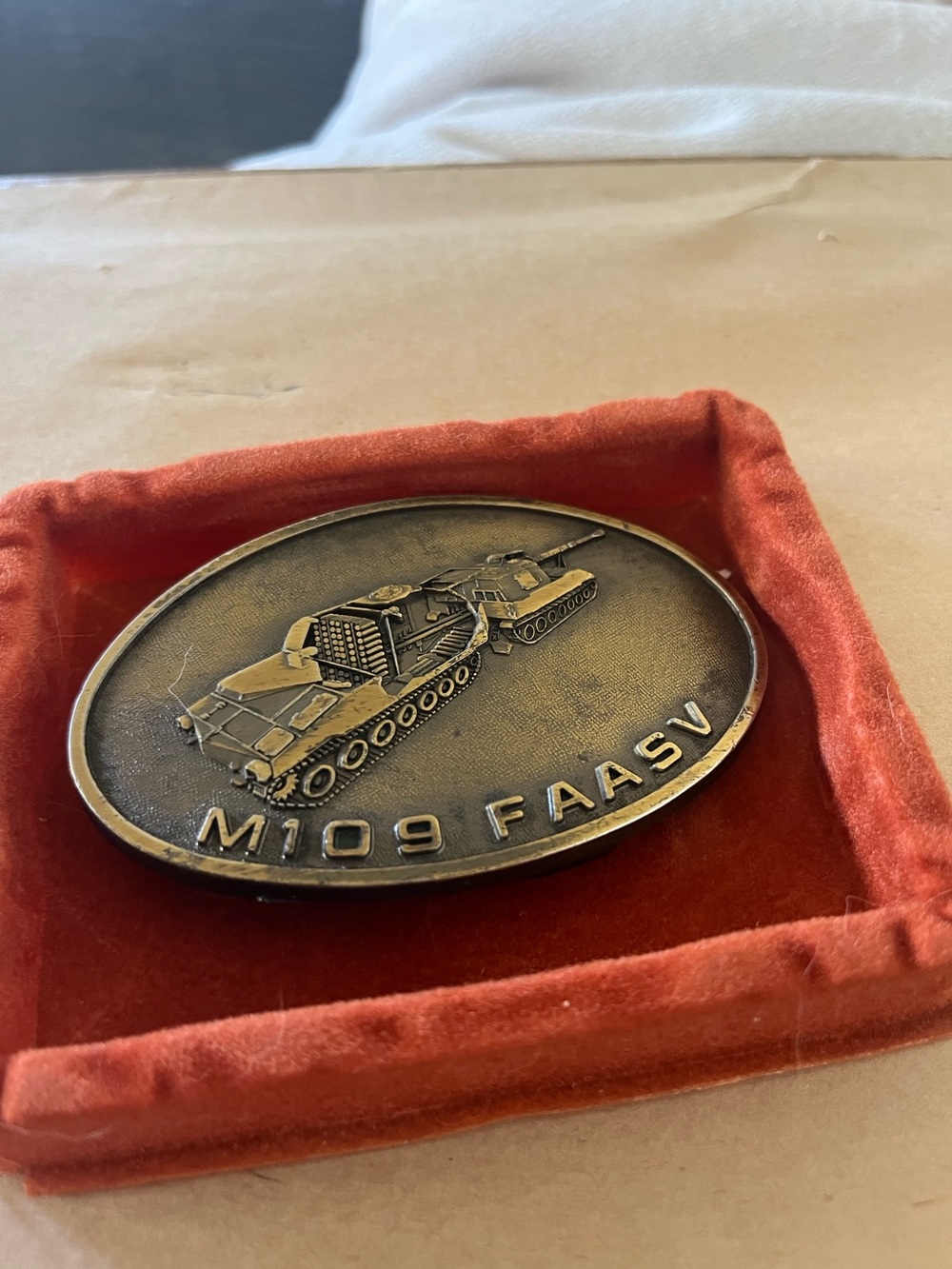 Vintage Howitzer  M109 FAASV Commemorative Belt Buckle - Bronze Finish